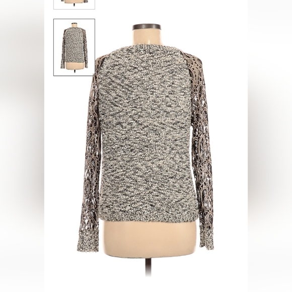 BKE Buckle Long, Sheer Woven Sleeve Sweater. Medium but runs small. New w/o tags - Picture 2 of 3